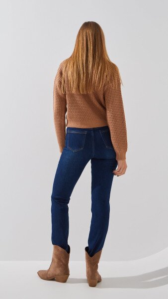Купить Джинсы Slim Fit женские Vindasion 4017 25 Синий Артикул: 2000999306082 Фото №5