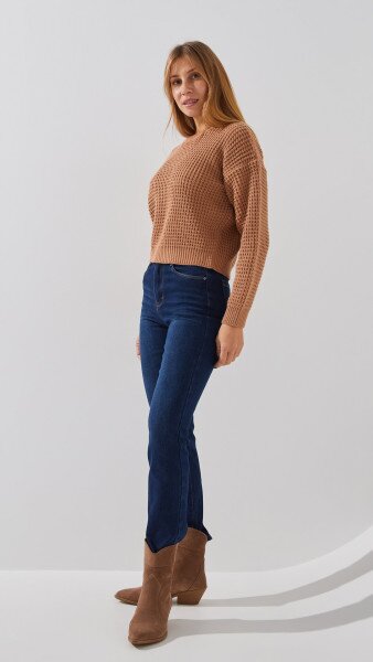 Купить Джинсы Slim Fit женские Vindasion 4017 25 Синий Артикул: 2000999306082 Фото №3