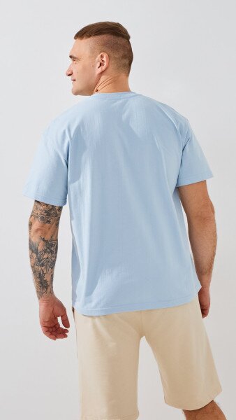 Купить Футболка однотонная мужская GENUA 24-0711 2XL Голубой Артикул: 2000999389863 Фото №5