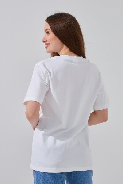 Купить Футболка однотонная женская W23-07 XL Белый Артикул: 2000990969156 Фото №5