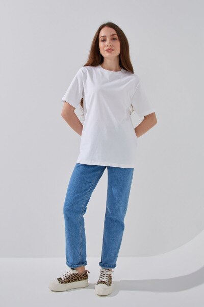 Купить Футболка однотонная женская W23-07 XL Белый Артикул: 2000990969156 Фото №2