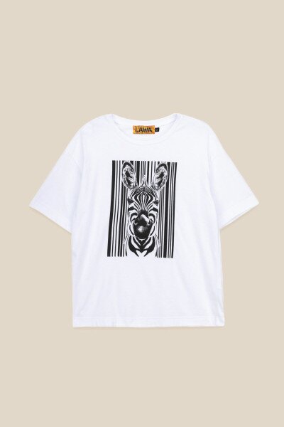 Купити Футболка з принтом жіноча LAWA CTM P-WB02308 Zebra S Білий Артикул: 2000989893738 Фото №5