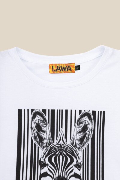 Купити Футболка з принтом жіноча LAWA CTM P-WB02308 Zebra S Білий Артикул: 2000989893738 Фото №8