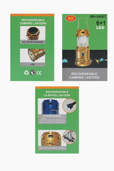 Кемпинговый LED фонарь, Синий MH-5800T с USB аккумуляторный с солнечной панелью MH-5800T (2000989474296)  Фото №7