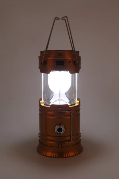 Кемпинговый LED фонарь,Золотой MH-5800T с USB аккумуляторный с солнечной панелью MH-5800T (2000989474319)  Фото №4
