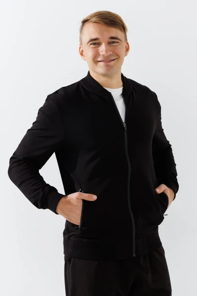 Кофта бомбер чоловіча Stendo 235076 XL Чорний  Фото №0