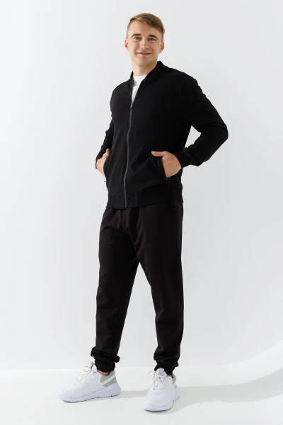 Кофта бомбер чоловіча Stendo 235076 XL Чорний  Фото №1