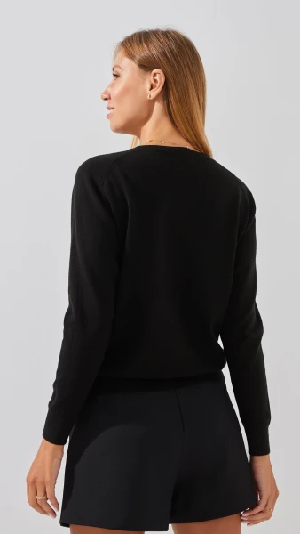 Кофта однотонна жіноча On me T23163 One Size Чорний  Фото №3