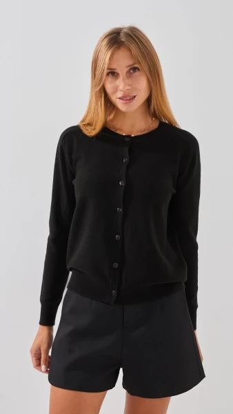 Кофта однотонна жіноча On me T23163 One Size Чорний  Фото №0