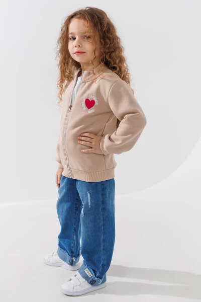 Кофта з принтом для дівчинки Baby Show 14362 110 см Бежевий  Фото №3