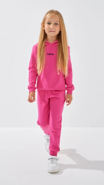 Костюм худі+штани для дівчинки Isobel SB20407 104 см Малиновий  Фото №1