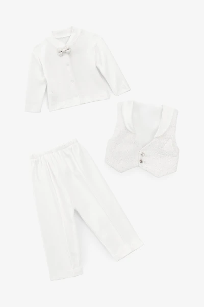 Костюм святковий для хлопчика Mini Papi 0215 56 см Молочний  Фото №0