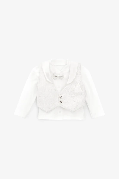 Костюм святковий для хлопчика Mini Papi 0215 56 см Молочний  Фото №10