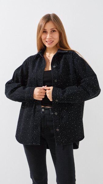 Купить Куртка джинсовая женская GENUA G01103-0016 S Черный Артикул: 2000999541681 Фото №3