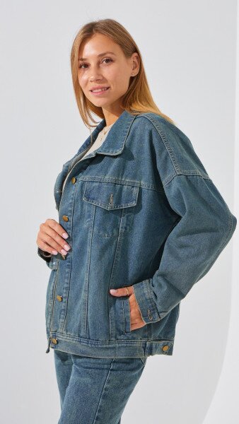 Купить Куртка джинсовая женская Lia Li 2393 XL Синий Артикул: 2000999183621 Фото №5