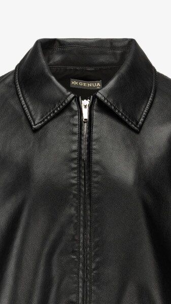 Купить Куртка однотонная экокожа женская GENUA G01103-0013 4XL Черный Артикул: 2000999413414 Фото №9