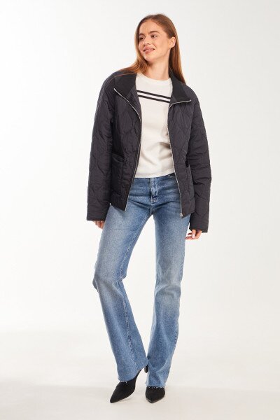 Купить Куртка однотонная женская GENUA G01116-0005 2XL Черный Артикул: 2000999415685 Фото №2