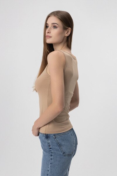 Купить Майка однотонная женская LAWA CTM WBC02329 XS Бежевый Артикул: 2000990096173 Фото №3
