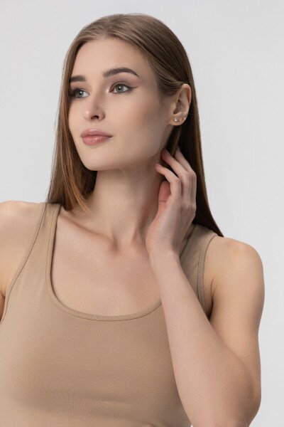 Купить Майка однотонная женская LAWA CTM WBC02329 XS Бежевый Артикул: 2000990096173 Фото №2