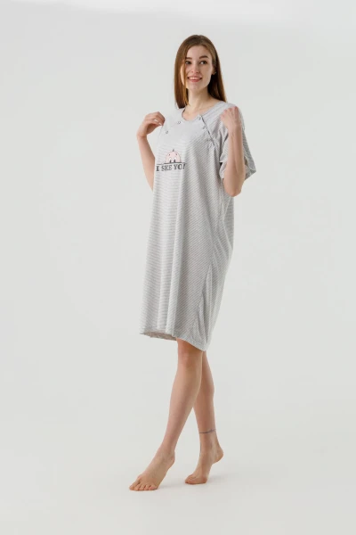 Нічна сорочка для годуючих Sevgi 3187 2XL Сірий  Фото №3