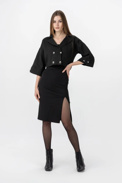 Піджак однотонний жіночий Femme 1012 L Чорний (2000989871354D)  Фото №5