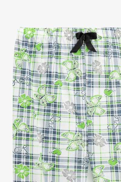 Пижама низ штаны женские Butterflies green M Бело-зеленый  Фото №1