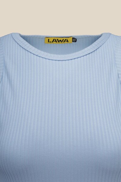 Купити Сукня однотонна жіноча LAWA WBC02385 L Блакитний Артикул: 2000990693914 Фото №7