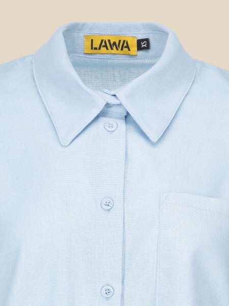 Купить Рубашка однотонная женская LAWA K-WTC02392 XL Голубой Артикул: 2000990641861 Фото №7