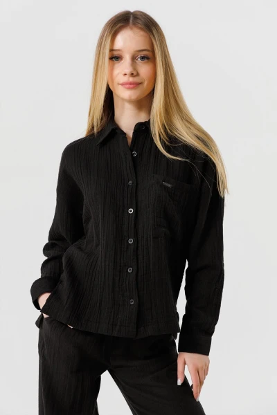 Сорочка однотонна для дівчинки LocoLoco 9078 128 см Чорний (2000990348487S)(SC)  Фото №4