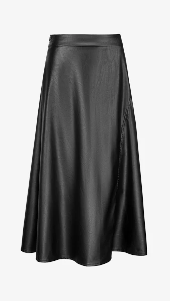 Купить Юбка из экокожи однотонная женская GENUA G011229-0009 S Черный Артикул: 2000999385902 Фото №7