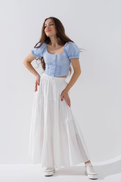Спідниця однотонна жіноча 3301 One Size Білий  Фото №1