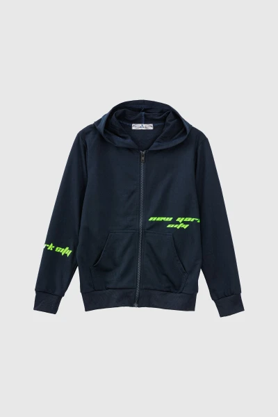 Спортивний костюм (кофта+штани) для хлопчика XHZ-0599 170 см Темно-синій з салатовим (2000990733092D)  Фото №7