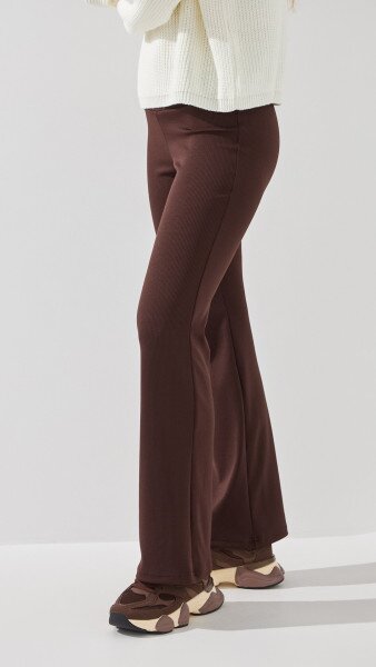 Купить Брюки клёш однотонные женские LAWA WBC02481 XS Коричневый Артикул: 2888000016300 Фото №2