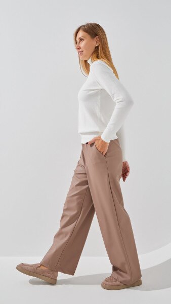 Купить Брюки однотонные женские SL 906 44 Мокко Артикул: 2000999285677 Фото №3
