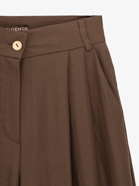 Купити Штани палаццо однотонні жіночі GENUA 2672 S Шоколадний Артикул: 2000999636868 Фото №2