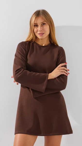 Купить Платье однотонное женское LAWA WTC02417 L Шоколадный Артикул: 2888000019172 Фото №2