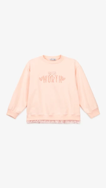 Свитшот с принтом для девочки First Kids M-198 116 см Розовый  Фото №0