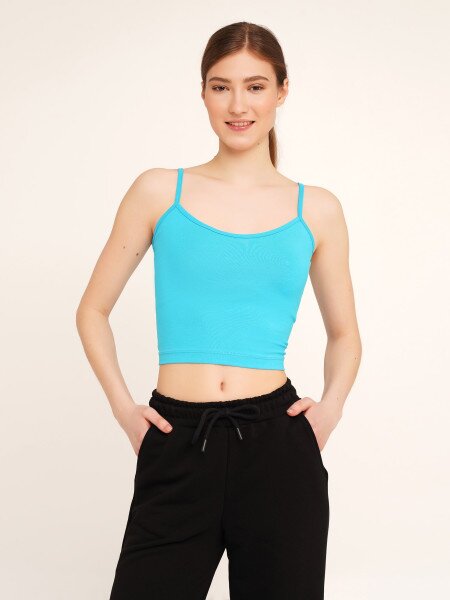 Купить Топ однотонный женский LAWA WBC02381 XS Бирюзовый Артикул: 2000990542205 Фото №1