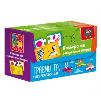 Пазли &quot;Знайди пару. Кольори та забарвлення тварин&quot; Vladi Toys VT5003-02