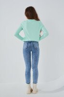 Джинси Slim Fit жіночі On me 2910 baza 32 Синій (2000989542148D)  Фото №2