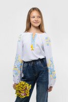 Сорочка вишиванка для дівчинки Козачок ОЛЬГА 92 см Жовто- блакитний