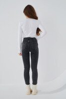 Джинсы Slim Fit женские On me 3103 baza 38 Темно-серый (2000989542094D)  Фото №2