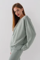 Свитшот однотонный женский On me Onme-02 baza 2XL Оливковый (2000990035271D)  Фото №1