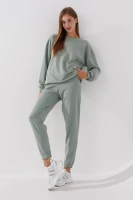 Свитшот однотонный женский On me Onme-02 baza 2XL Оливковый (2000990035271D)  Фото №0