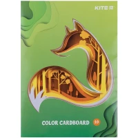 Картон цветной односторонний Kite K21-1257 10 цветов  Фото №0