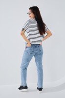 Джинсы Mom Fit женские 3940 baza 36 Синий (200099030305114D)  Фото №2