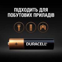 Батарейки DURACELL Basic 77164 AAA алкаліновi 1.5V LR03 4 шт на блістері  Фото №1