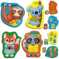Гра розвиваюча з пазлами &quot;Тварини. Іграшки&quot; Vladi Toys VT1722-27 (4820234765461)  Фото №0