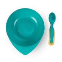 Мисочка BABOO 9-028 от 6 месяцев с крышкой и ложечкой Оранжевая (5057778090288)  Фото №1