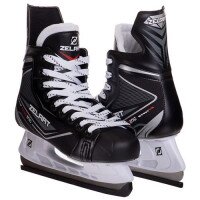 Коньки хоккейные PVC Z-0889 (лезвие-сталь, черный-белый) (35) (2000904738212)